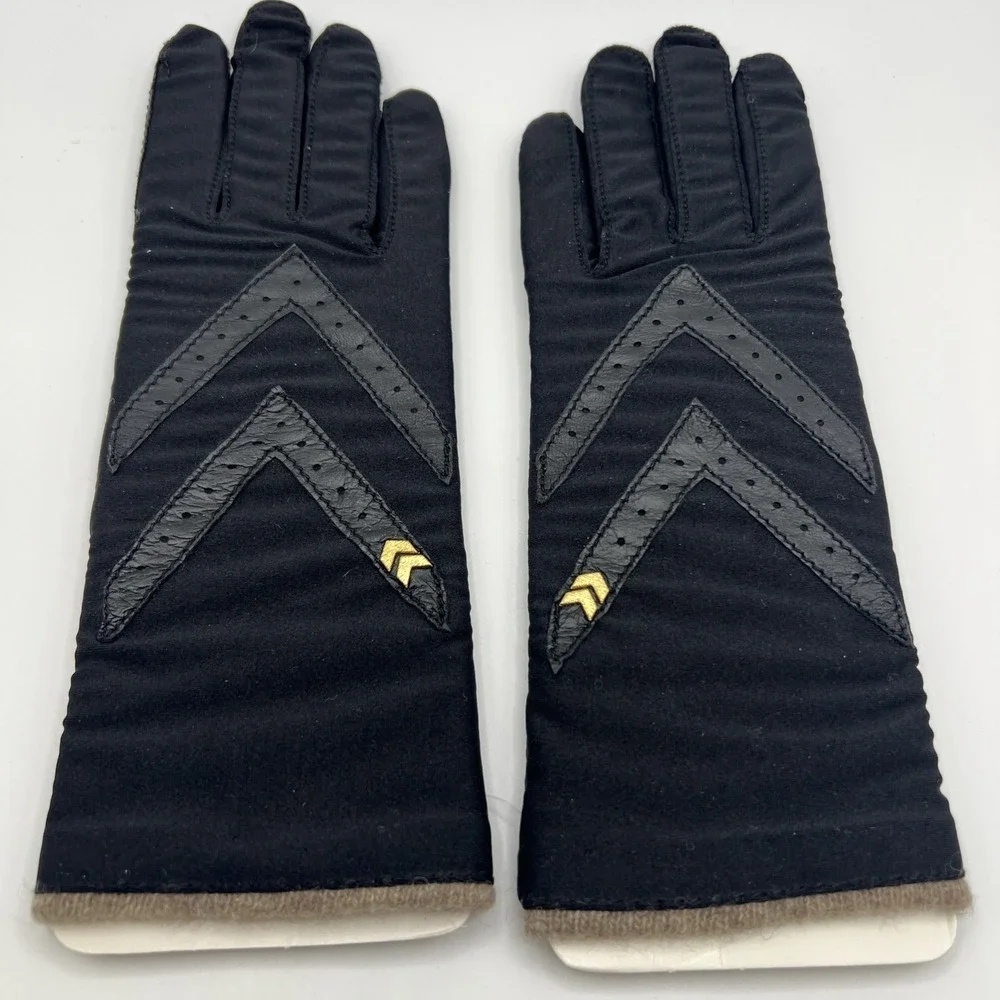 Vintage Isotoner Cashmere Lined Gloves Black Never Worn Original Box One Size - Picture 5 of 7